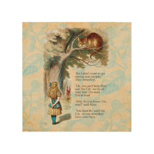 Alice Adventures in Wonderland Cheshire Cat Wood Wall Art