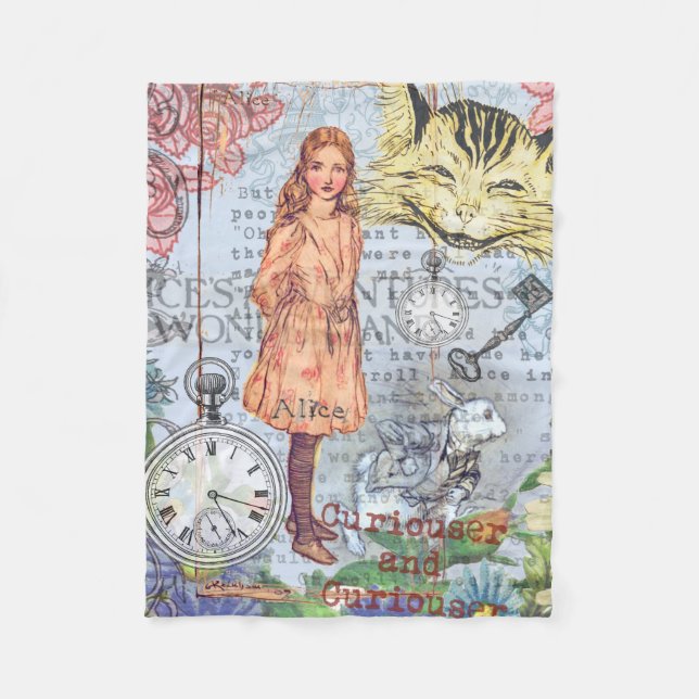Alice Adventures in Wonderland Classic Rackham Fleece Blanket (Front)