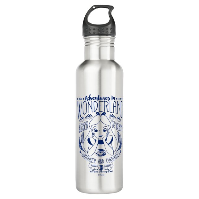 Alice | Adventures In Wonderland Stainless Steel Water Bottle (Front)