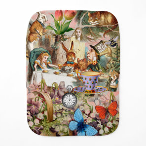 Alice Adventures in Wonderland Tea Party Art Baby Burp Cloth