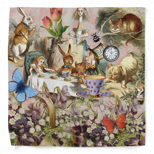 Alice Adventures in Wonderland Tea Party Art Bandana (Front)