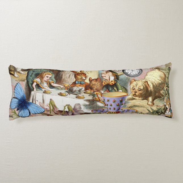 Alice Adventures in Wonderland Tea Party Art Body Pillow (Back)