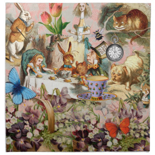Alice Adventures in Wonderland Tea Party Art Cloth Napkin