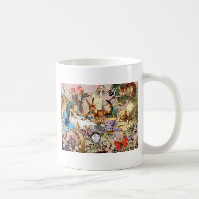 Alice Adventures in Wonderland Tea Party Art Coffee Mug (Right)