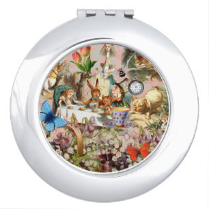 Alice Adventures in Wonderland Tea Party Art Compact Mirror