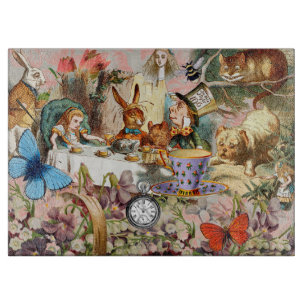 Alice Adventures in Wonderland Tea Party Art Cutting Board