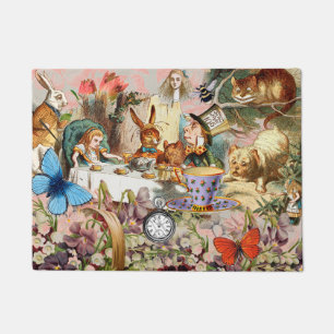 Alice Adventures in Wonderland Tea Party Art Doormat
