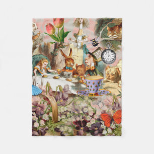 Alice Adventures in Wonderland Tea Party Art Fleece Blanket