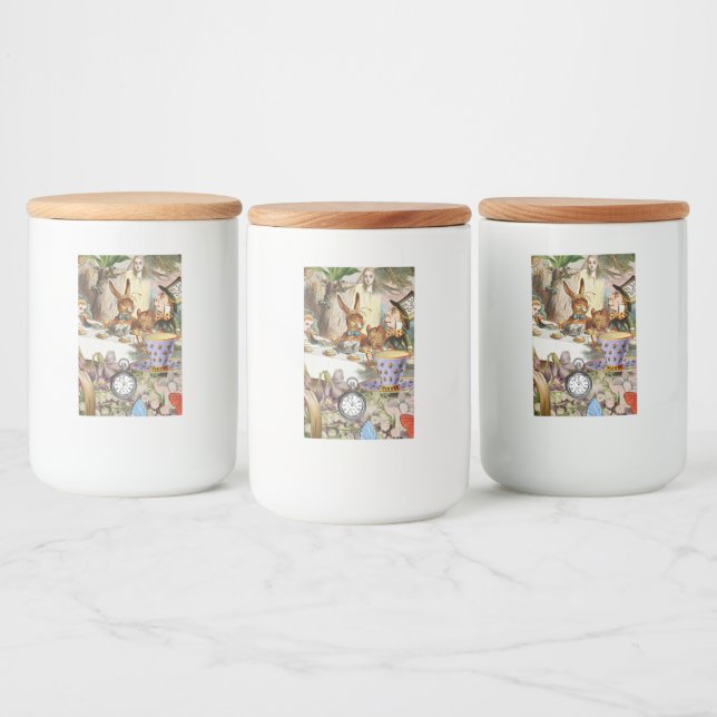 Alice Adventures in Wonderland Tea Party Art Food Label (Bottles)