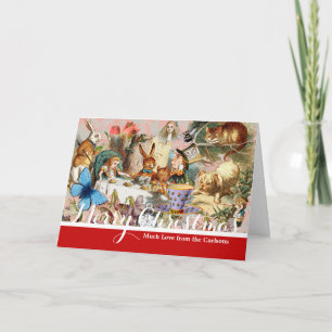 Alice Adventures in Wonderland Tea Party Art Holiday Card