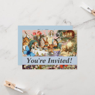 Alice Adventures in Wonderland Tea Party Art Invitation