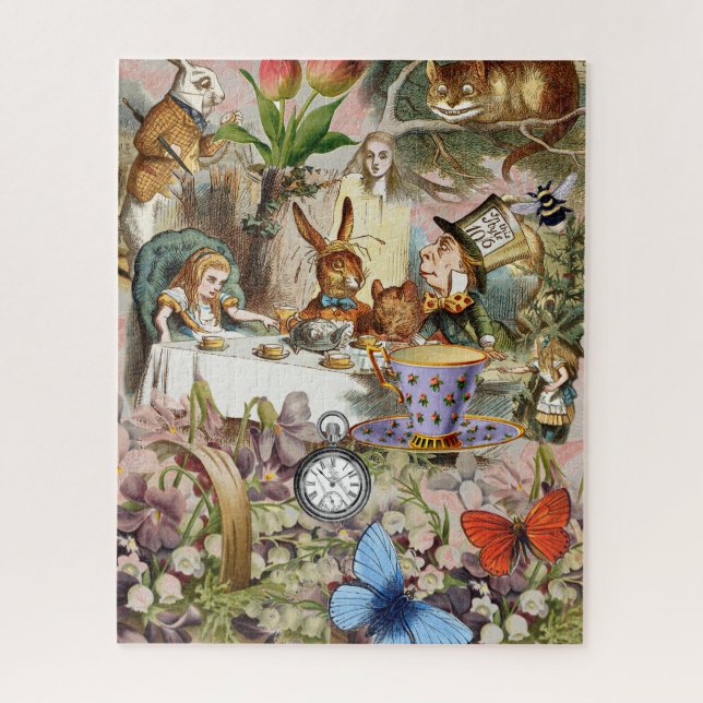 Alice Adventures in Wonderland Tea Party Art Jigsaw Puzzle (Vertical)