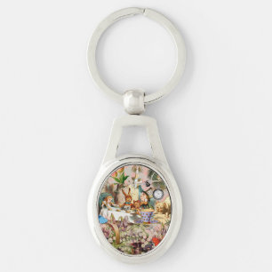 Alice Adventures in Wonderland Tea Party Art Keychain