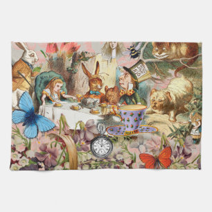 Alice Adventures in Wonderland Tea Party Art Kitchen Towel