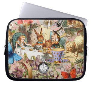 Alice Adventures in Wonderland Tea Party Art Laptop Sleeve