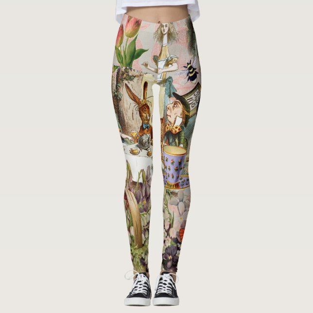 Alice Adventures in Wonderland Tea Party Art Leggings (Front)