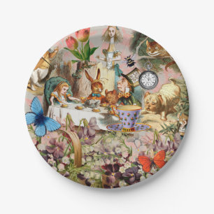Alice Adventures in Wonderland Tea Party Art Paper Plates