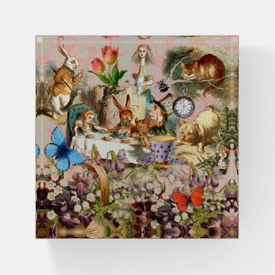 Alice Adventures in Wonderland Tea Party Art Paperweight
