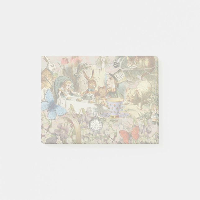 Alice Adventures in Wonderland Tea Party Art Post-it Notes (Front)