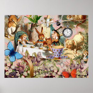 Alice Adventures in Wonderland Tea Party Art Poster