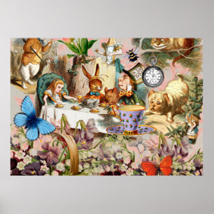 Alice Adventures in Wonderland Tea Party Art Poster