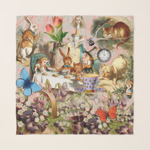 Alice Adventures in Wonderland Tea Party Art Scarf