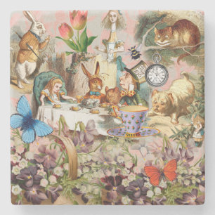 Alice Adventures in Wonderland Tea Party Art Stone Coaster
