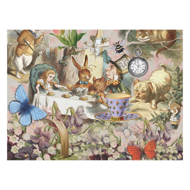 Alice Adventures in Wonderland Tea Party Art Tablecloth (Front (Horizontal))