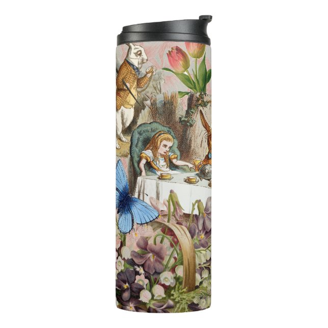 Alice Adventures in Wonderland Tea Party Art Thermal Tumbler (Rotated Left)