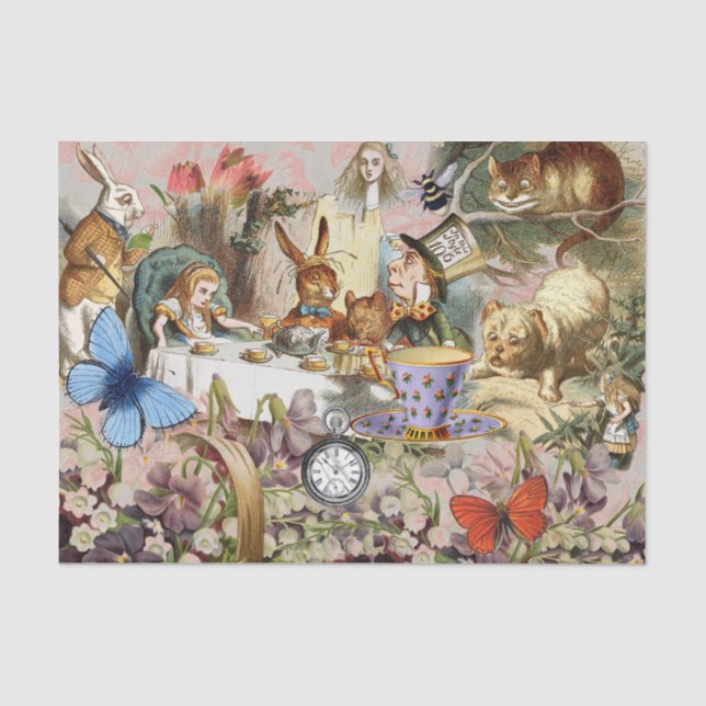 Alice Adventures in Wonderland Tea Party Art Tissue Paper (Front)