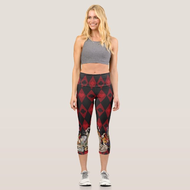 Alice Adventures with Wonderland Mad Cheshire Cat Capri Leggings (Front)