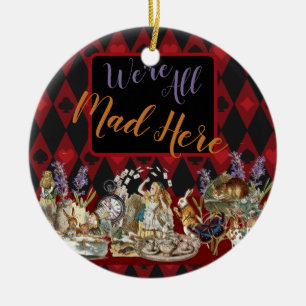 Alice Adventures with Wonderland Mad Cheshire Cat Ceramic Ornament