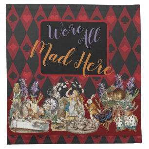 Alice Adventures with Wonderland Mad Cheshire Cat Cloth Napkin