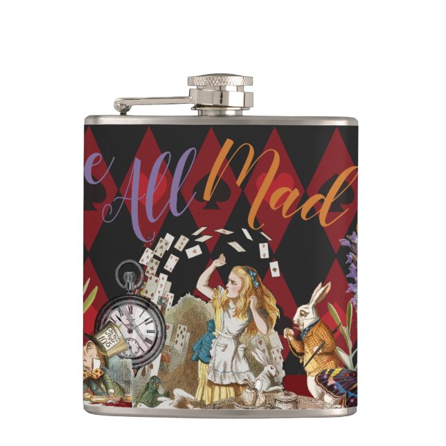 Alice Adventures with Wonderland Mad Cheshire Cat Flask (Front)