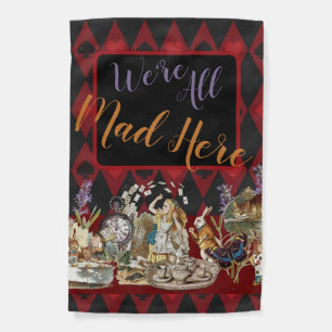 Alice Adventures with Wonderland Mad Cheshire Cat Garden Flag