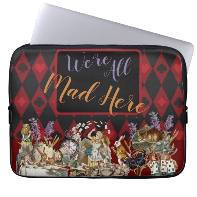 Alice Adventures with Wonderland Mad Cheshire Cat Laptop Sleeve (Front)