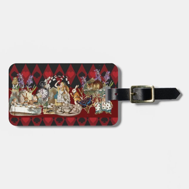 Alice Adventures with Wonderland Mad Cheshire Cat Luggage Tag (Front Horizontal)