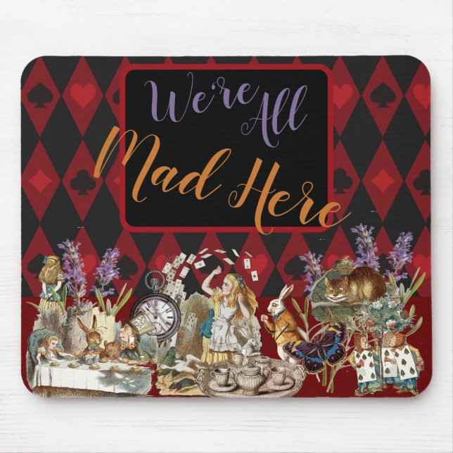 Alice Adventures with Wonderland Mad Cheshire Cat Mouse Pad (Front)
