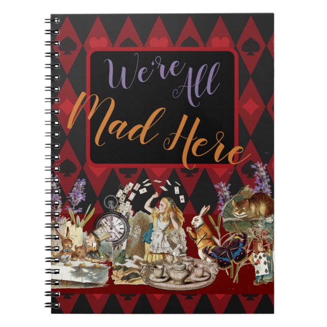 Alice Adventures with Wonderland Mad Cheshire Cat Notebook (Front)