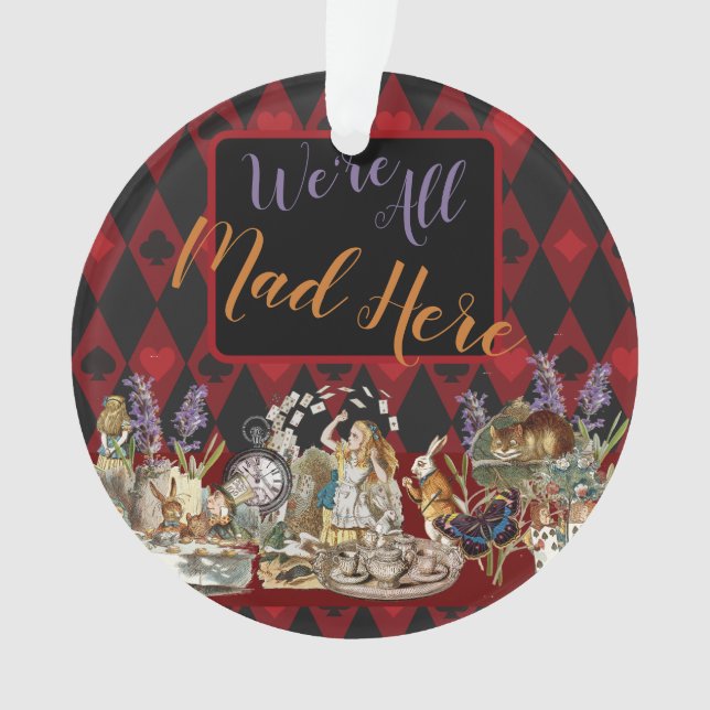 Alice Adventures with Wonderland Mad Cheshire Cat Ornament (Front)