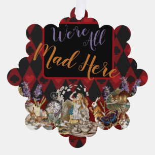 Alice Adventures with Wonderland Mad Cheshire Cat Ornament Card