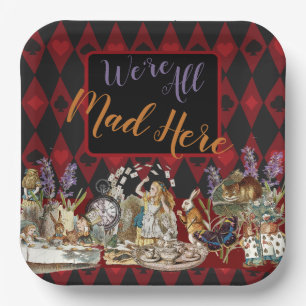 Alice Adventures with Wonderland Mad Cheshire Cat Paper Plates