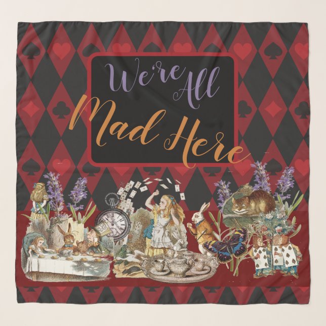 Alice Adventures with Wonderland Mad Cheshire Cat Scarf (Front)