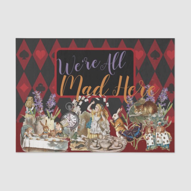 Alice Adventures with Wonderland Mad Cheshire Cat Tissue Paper (Front)