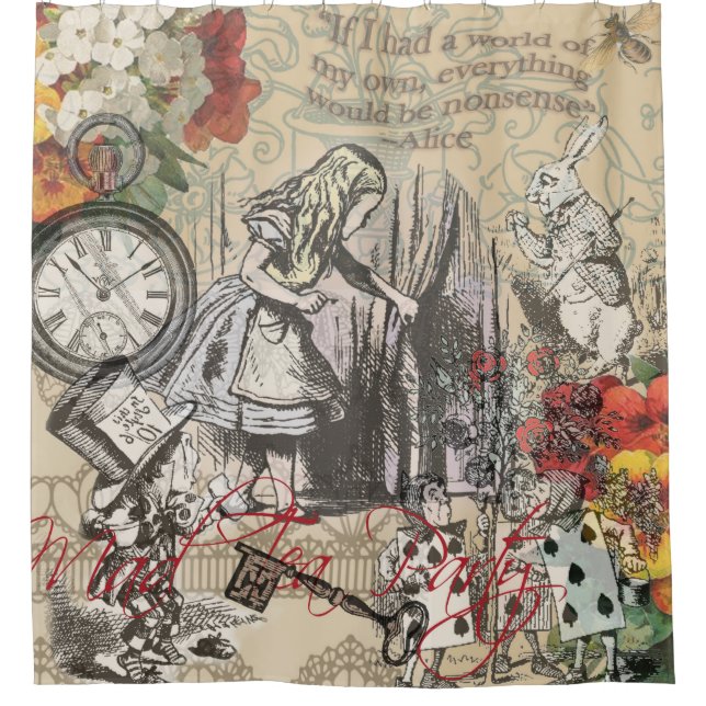 Alice Adventures Wonderland Curtain Classic Art (Front)