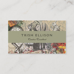 Alice Adventures Wonderland Curtain Classic Art Business Card