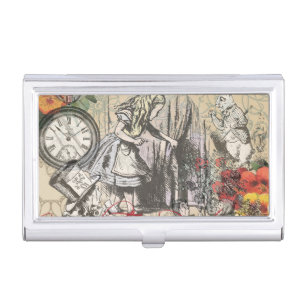 Alice Adventures Wonderland Curtain Classic Art Business Card Case