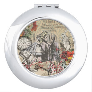 Alice Adventures Wonderland Curtain Classic Art Compact Mirror