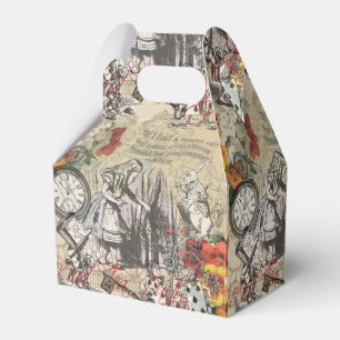 Alice Adventures Wonderland Curtain Classic Art Favor Boxes