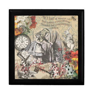 Alice Adventures Wonderland Curtain Classic Art Gift Box